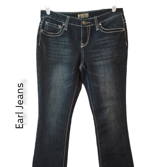 Earl Jeans Bedazzled pockets bootcut short petite Sz 6P 32 x 27 - Picture 1 of 8